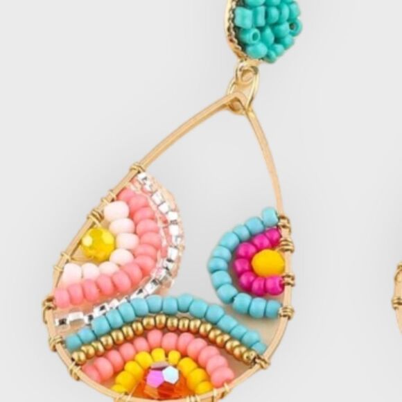 NEW BOHO BIG TEARDROP EARRINGS BOHOHEMIN - Picture 2 of 7